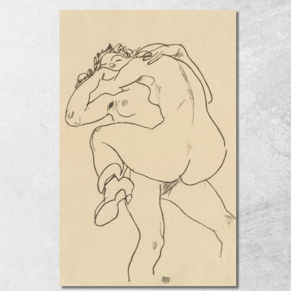 Due Amiche 2 Egon Schiele esh207 quadro stampato su tela