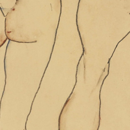 Due Seminudie Femminili In Piedi Egon Schiele esh208 quadro stampato su tela