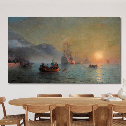 L'Addio Di Colombo Prima Di Partire Per Il Suo Viaggio Da Palos In Spagna Ivan Konstantinovich Aivazovsky ika4 quadro stampato