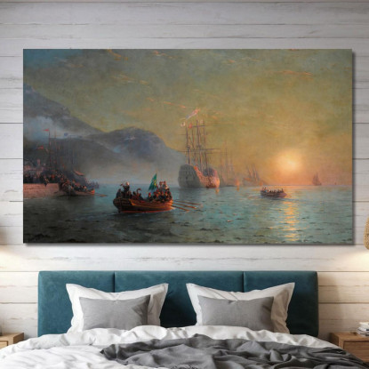 L'Addio Di Colombo Prima Di Partire Per Il Suo Viaggio Da Palos In Spagna Ivan Konstantinovich Aivazovsky ika4 quadro stampato