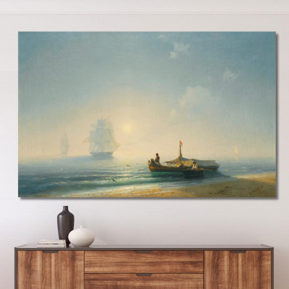 Pescatori All'Alba A Napoli Ivan Konstantinovich Aivazovsky ika6 quadro stampato su tela