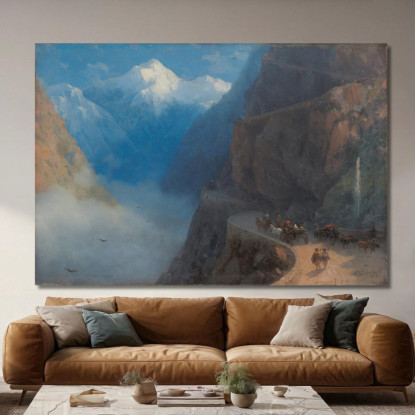Da Mleta A Gudauri Ivan Konstantinovich Aivazovsky ika8 quadro stampato su tela