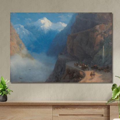 Da Mleta A Gudauri Ivan Konstantinovich Aivazovsky ika8 quadro stampato su tela