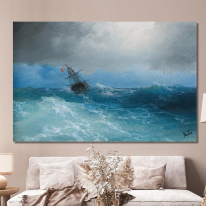 Tempesta In Arrivo Ivan Konstantinovich Aivazovsky ika9 quadro stampato su tela