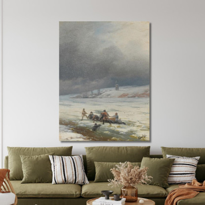 Recupero Di Un Cavallo E Un Carro Dal Ghiaccio Ivan Konstantinovich Aivazovsky ika12 quadro stampato su tela