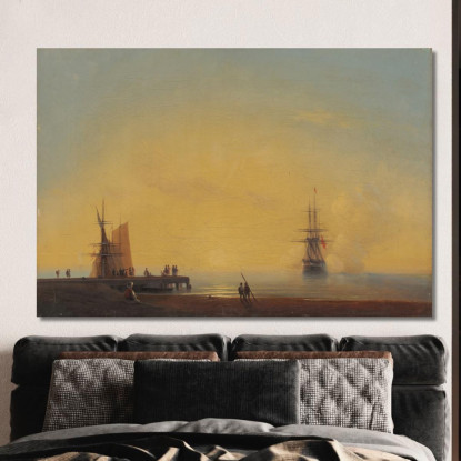 Alla Fonda Di Sera Ivan Konstantinovich Aivazovsky ika13 quadro stampato su tela