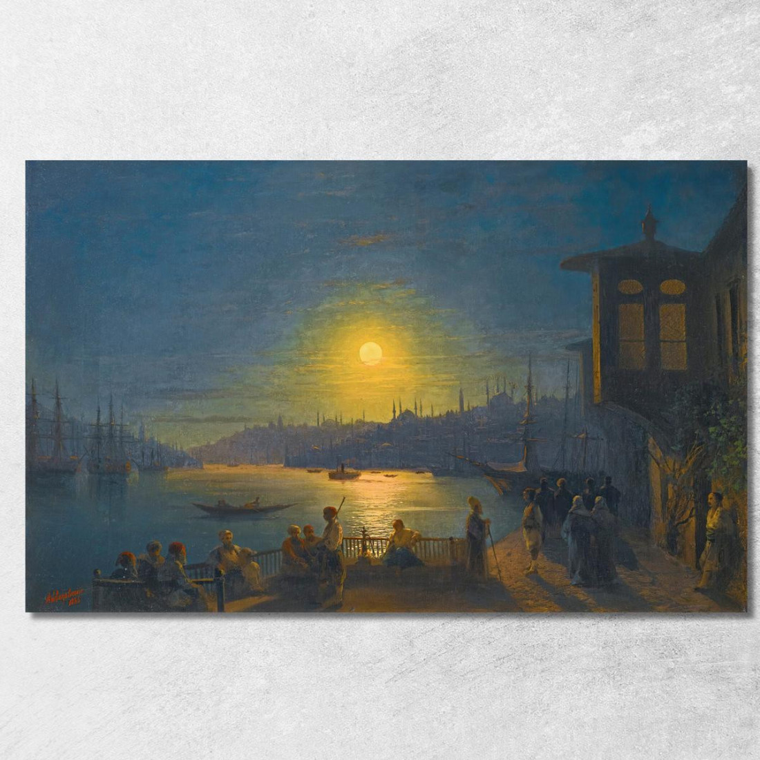 Luna Che Sorge Sul Corno D'Oro Ivan Konstantinovich Aivazovsky ika16 quadro stampato su tela