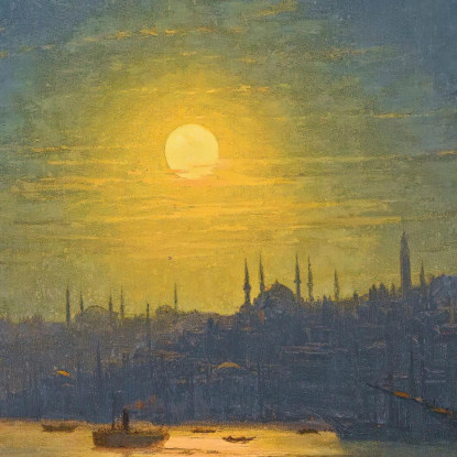 Luna Che Sorge Sul Corno D'Oro Ivan Konstantinovich Aivazovsky ika16 quadro stampato su tela