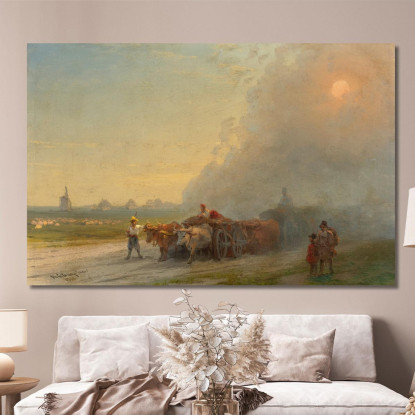 Carri Di Buoi Nella Steppa Ucraina Ivan Konstantinovich Aivazovsky ika19 quadro stampato su tela