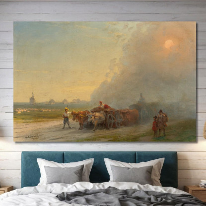 Carri Di Buoi Nella Steppa Ucraina Ivan Konstantinovich Aivazovsky ika19 quadro stampato su tela