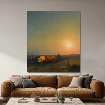 Aratura Dei Campi In Crimea Ivan Konstantinovich Aivazovsky ika20 quadro stampato su tela