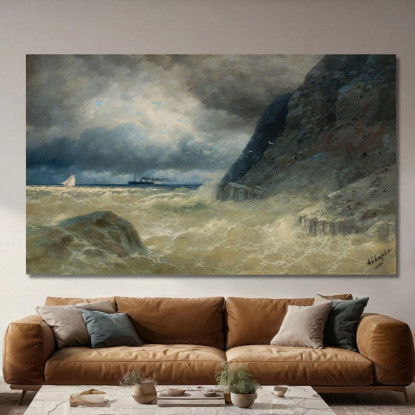 Mare Ivan Konstantinovich Aivazovsky ika23 quadro stampato su tela