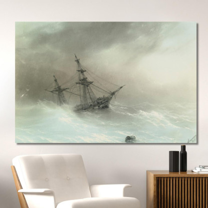 Nave In Un Mare Tempestoso Ivan Konstantinovich Aivazovsky ika30 quadro stampato su tela