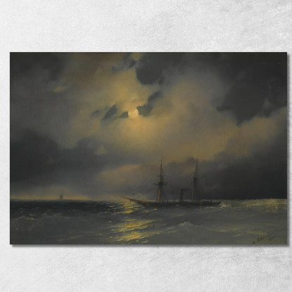 Navi Al Chiaro Di Luna Ivan Konstantinovich Aivazovsky ika31 quadro stampato su tela