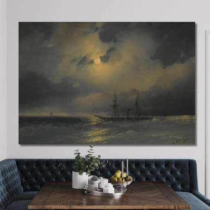 Navi Al Chiaro Di Luna Ivan Konstantinovich Aivazovsky ika31 quadro stampato su tela