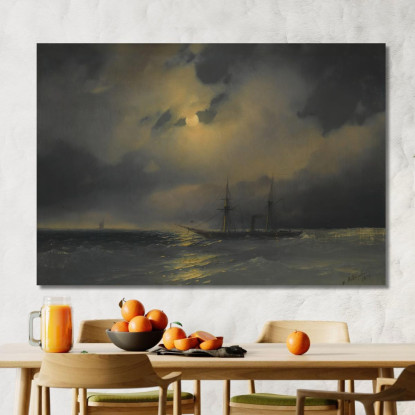 Navi Al Chiaro Di Luna Ivan Konstantinovich Aivazovsky ika31 quadro stampato su tela