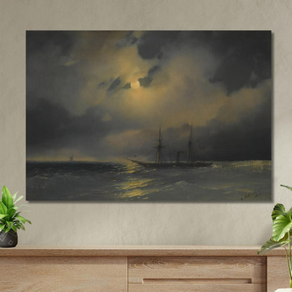 Navi Al Chiaro Di Luna Ivan Konstantinovich Aivazovsky ika31 quadro stampato su tela