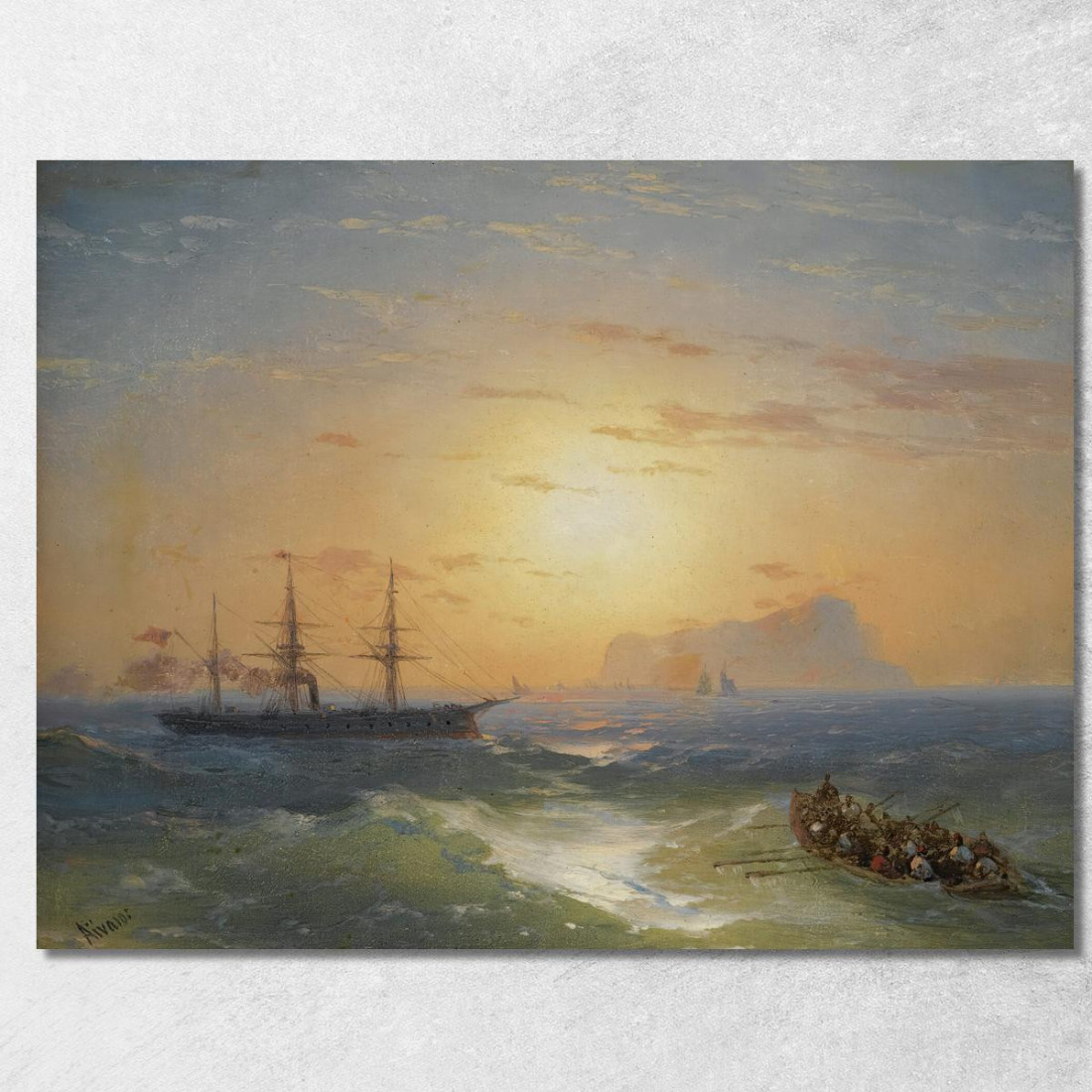 Navi Al Largo Di Ischia Ivan Konstantinovich Aivazovsky ika32 quadro stampato su tela