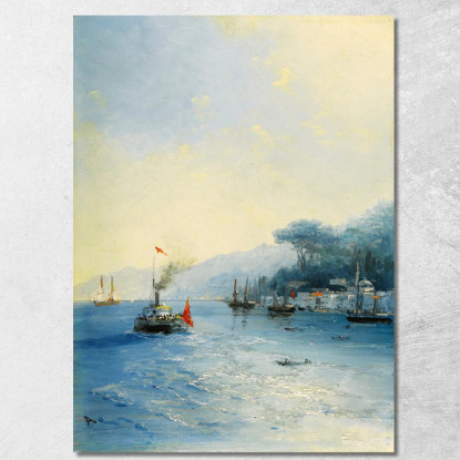 Navi Sul Bosforo Costantinopoli Ivan Konstantinovich Aivazovsky ika33 quadro stampato su tela