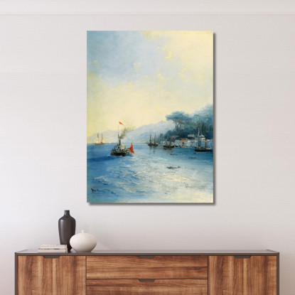 Navi Sul Bosforo Costantinopoli Ivan Konstantinovich Aivazovsky ika33 quadro stampato su tela