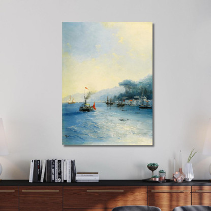 Navi Sul Bosforo Costantinopoli Ivan Konstantinovich Aivazovsky ika33 quadro stampato su tela