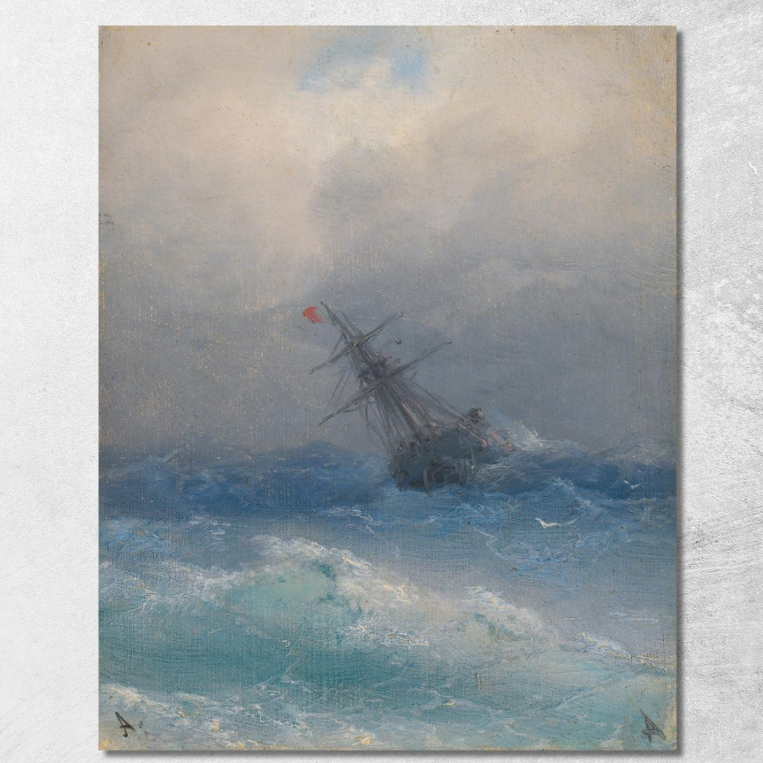 Naufragio Ivan Konstantinovich Aivazovsky ika35 quadro stampato su tela