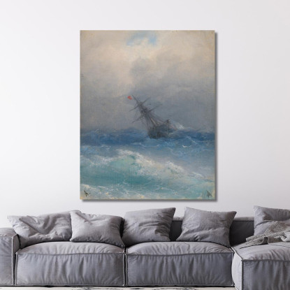 Naufragio Ivan Konstantinovich Aivazovsky ika35 quadro stampato su tela