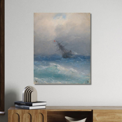 Naufragio Ivan Konstantinovich Aivazovsky ika35 quadro stampato su tela