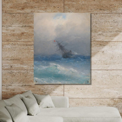 Naufragio Ivan Konstantinovich Aivazovsky ika35 quadro stampato su tela