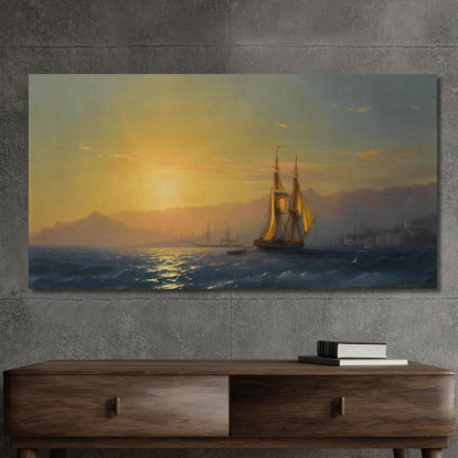 Tramonto Sul Mare Ivan Konstantinovich Aivazovsky ika37 quadro stampato su tela
