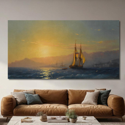 Tramonto Sul Mare Ivan Konstantinovich Aivazovsky ika37 quadro stampato su tela