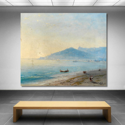 La Baia Di Yalta Con I Monti Magobi E Ai-Petri Ivan Konstantinovich Aivazovsky ika40 quadro stampato su tela