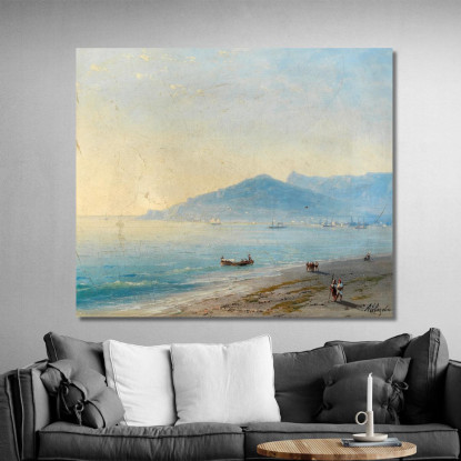 La Baia Di Yalta Con I Monti Magobi E Ai-Petri Ivan Konstantinovich Aivazovsky ika40 quadro stampato su tela