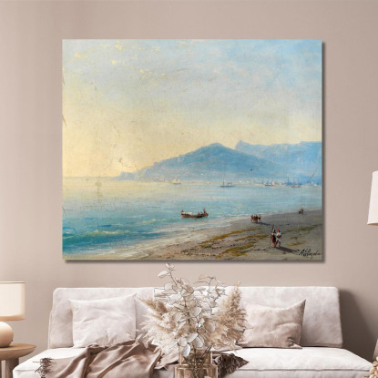 La Baia Di Yalta Con I Monti Magobi E Ai-Petri Ivan Konstantinovich Aivazovsky ika40 quadro stampato su tela