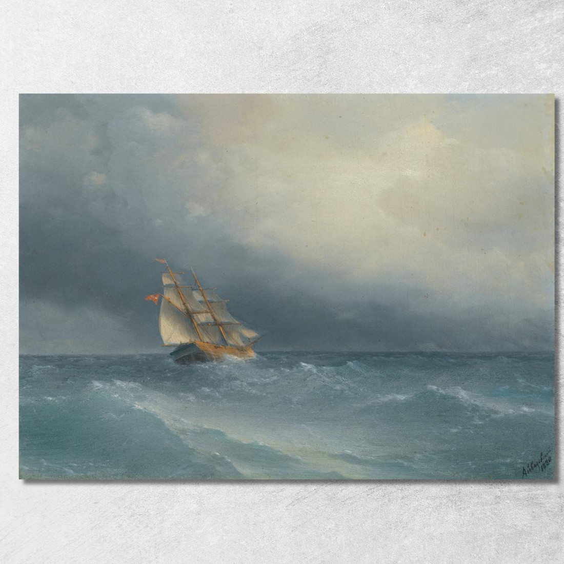 La Tempesta Che Si Dirada Ivan Konstantinovich Aivazovsky ika44 quadro stampato su tela