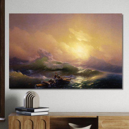 La Nona Onda Ivan Konstantinovich Aivazovsky ika45 quadro stampato su tela