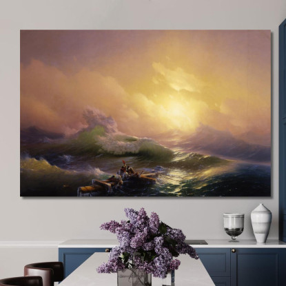 La Nona Onda Ivan Konstantinovich Aivazovsky ika45 quadro stampato su tela