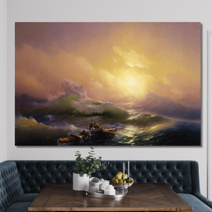 La Nona Onda Ivan Konstantinovich Aivazovsky ika45 quadro stampato su tela