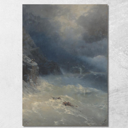 La Tempesta A Capo Aya Ivan Konstantinovich Aivazovsky ika47 quadro stampato su tela