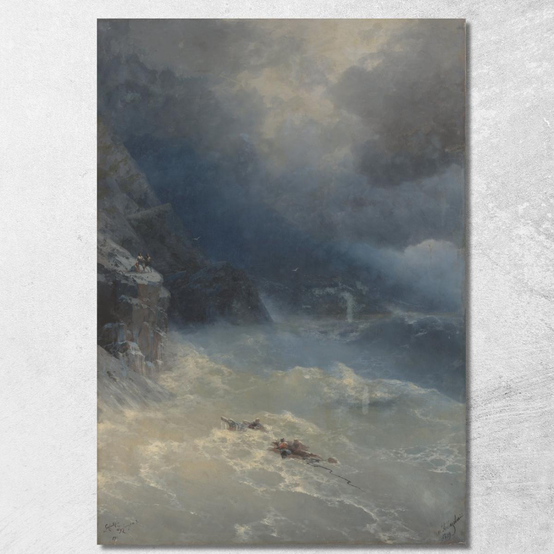 La Tempesta A Capo Aya Ivan Konstantinovich Aivazovsky ika47 quadro stampato su tela