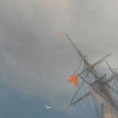 Due Navi In Mare Ivan Konstantinovich Aivazovsky ika49 quadro stampato su tela
