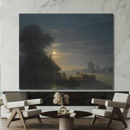 Paesaggio Ucraino Di Notte Ivan Konstantinovich Aivazovsky ika50 quadro stampato su tela