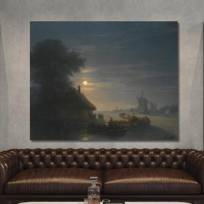 Paesaggio Ucraino Di Notte Ivan Konstantinovich Aivazovsky ika50 quadro stampato su tela