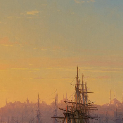 Veduta Di Costantinopoli E Del Bosforo Ivan Konstantinovich Aivazovsky ika52 quadro stampato su tela