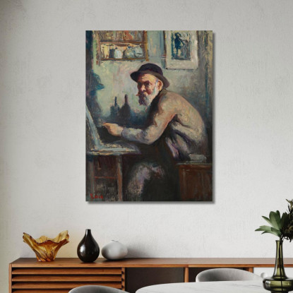 Autoritratto Al Cavalletto Maximilien Luce mlc2 quadro stampato su tela