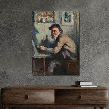 Autoritratto Al Cavalletto Maximilien Luce mlc2 quadro stampato su tela