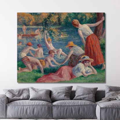Bagno Nella Cure Maximilien Luce mlc3 quadro stampato su tela