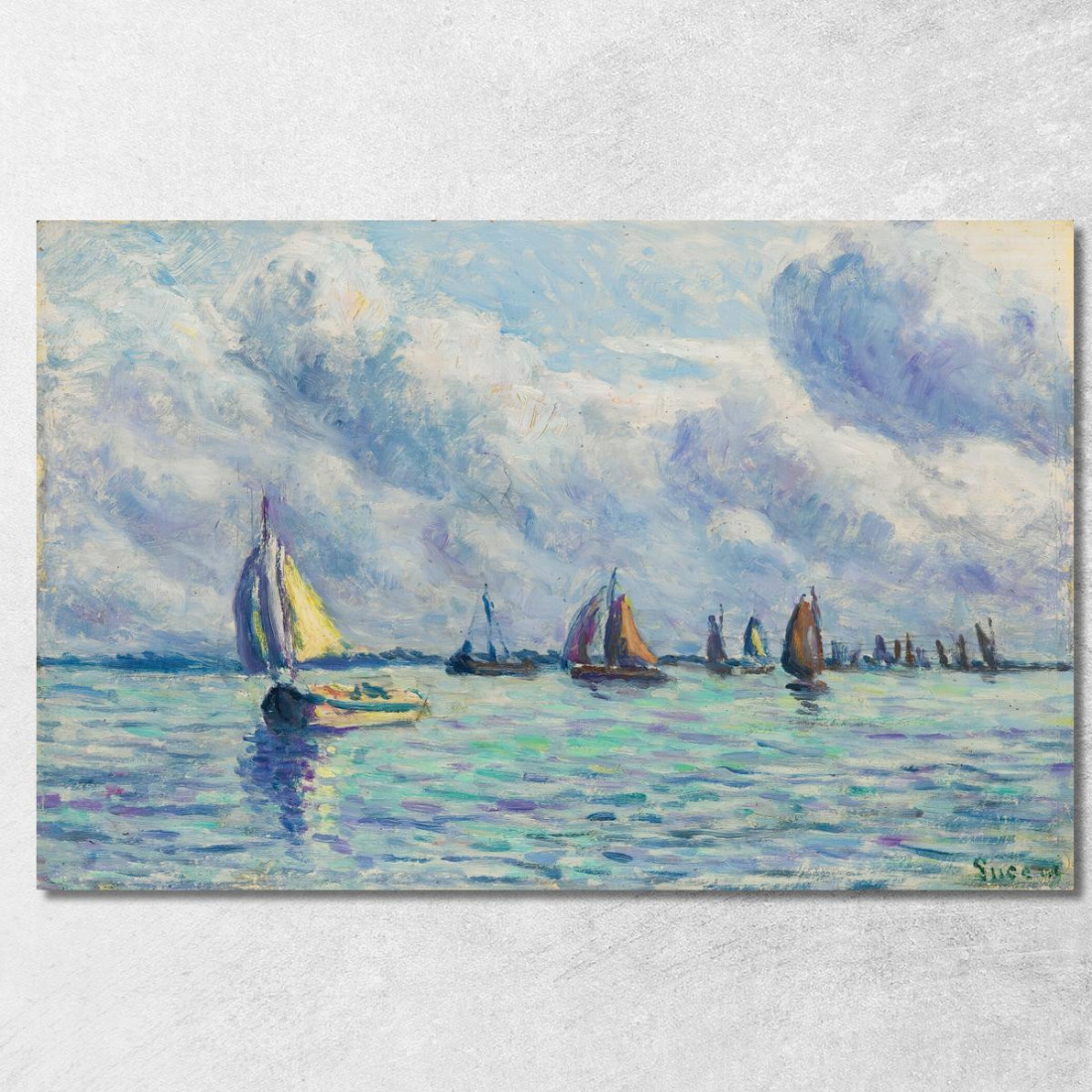 Barche Sulla Mosa A Rotterdam Maximilien Luce mlc7 quadro stampato su tela