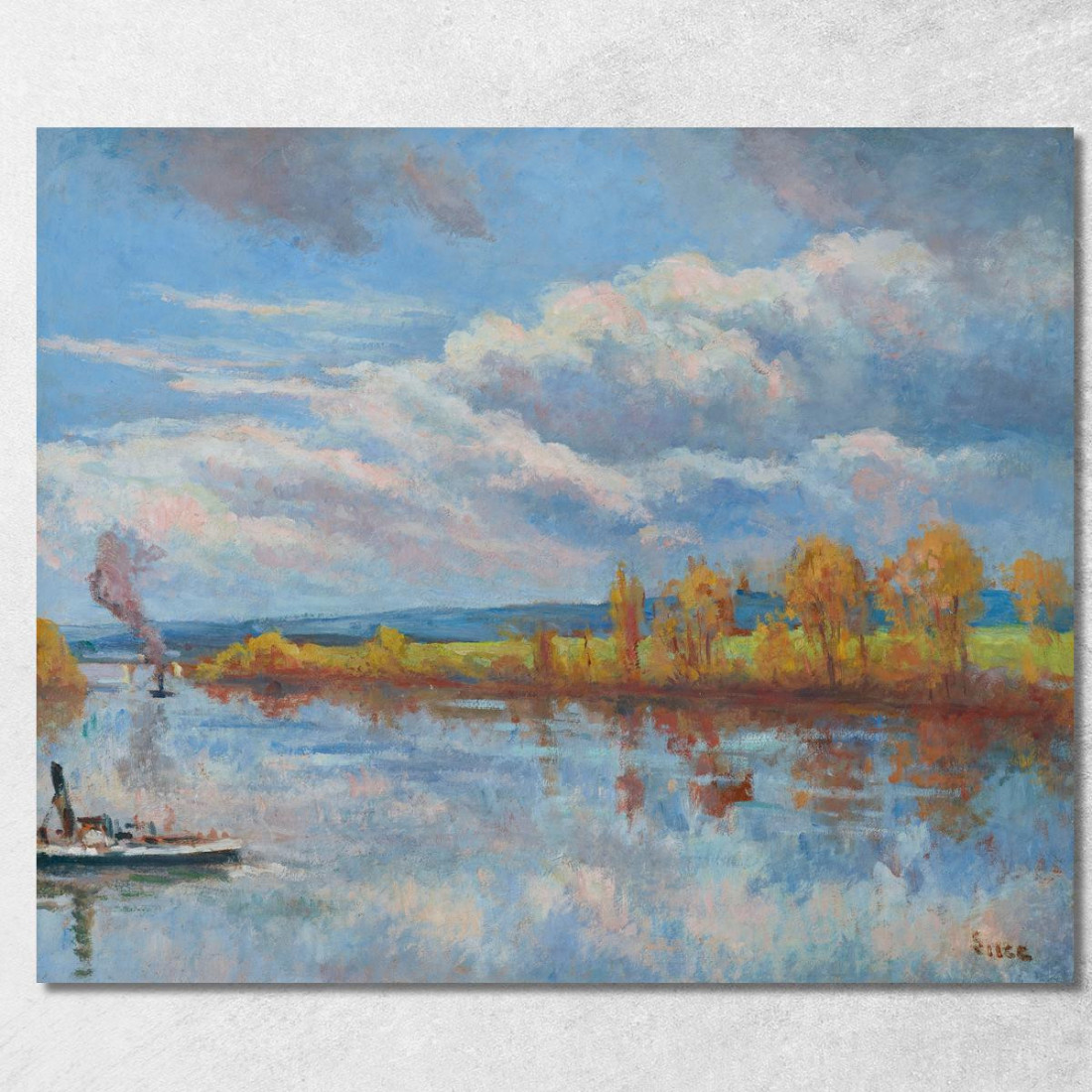 Rive Della Senna A Guernes Maximilien Luce mlc11 quadro stampato su tela