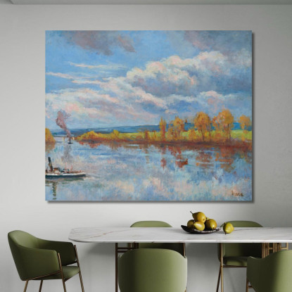 Rive Della Senna A Guernes Maximilien Luce mlc11 quadro stampato su tela